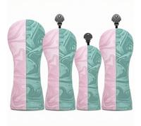 HGZLQKD Golf Club Head Covers Driver Headcover Protector Sleeve Guard With Smooth PU Exterior and Soft Velvet Elastic Bands Easy On and Off Fit suitable for golf course