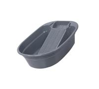 HGZLQKD Hand Wash Basin Laundry Wash Tub with Washboard Non Slip Washing Clothes Laundry Washtub Washboard Basin for Blouses Pants, deep gray