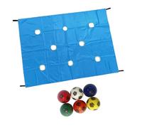 HGZLQKD Hole Tarp Teamwork Group Games Sensory Training Team Building Exercise Activities with 6 Balls, Blue