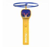 HGZLQKD Illuminated Launcher With Handheld Rod Design Rotor Style Three Spoke Discs Fast and Push Button Launch and Electronics Suitable for evening play park activities family games, Yellow