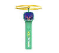 HGZLQKD Illuminated Launcher With Handheld Rod Design Rotor Style Three Spoke Discs Fast and Push Button Launch and Electronics Suitable for evening play park activities family games, Green