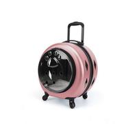 HGZLQKD Industrial Carrier Transparent Pet Carrier Suitcase Pet Luggage Pet Crate With Wheels For Trips Pc Acrylic Case Vent Holes Safe Zipper Side, Rose Gold, 1922-Rose Gold
