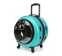 HGZLQKD Industrial Carrier Transparent Pet Carrier Suitcase Pet Luggage Pet Crate With Wheels For Trips Pc Acrylic Case Vent Holes Safe Zipper Side, Light Blue, 1922-Light Blue