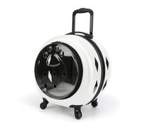 HGZLQKD Industrial Carrier Transparent Pet Carrier Suitcase Pet Luggage Pet Crate With Wheels For Trips Pc Acrylic Case Vent Holes Safe Zipper Side, White, 1922-White