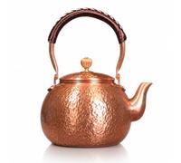 HGZLQKD Industrial Kettle Copper Tea Kettle Water Boiler Pour Over Pot Stovetop Teapot Pure Copper Vessel with Tall Handle and Consistent Suitable for Home, 1600ml, Hammered Texture