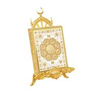 HGZLQKD Islamic Quran Box with Stand Islamic Book Box Muslim Home Decor,Islamic Gift,Multifunctional Gold, M