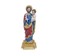 HGZLQKD . Joseph with Child Jesus Statue Sculpture Craft Indoor Christmas Saint Joseph Holding Child Jesus Figure Resin Figurine, 7.5cmx7.1cmx20.5cm
