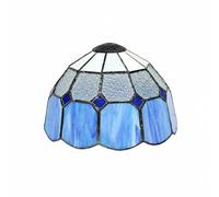 HGZLQKD Lamp Cover with Lively Coastal Style and Versatile Fixture Compatibility Including Pendant Lights Table Lamps and Wall, Blue, White, Transparent, Small Hole, Tiffany Style, Stained Glass