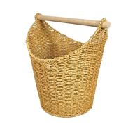 HGZLQKD Large Toilet Paper Storage Basket with Roll Holder Bar Space Saving Toilet Roll Basket Toilet Paper Organizer Bathroom Storage Tissue Organizer for Home Decoration Living Room (Light Brown)
