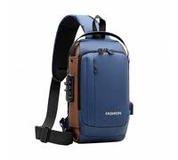 HGZLQKD Men's Nylon Chest Bag Chest Bag with Combination Lock Water-Resistant-Resistant for Two-Wheel Travel, Commuting, Everyday City Outings,