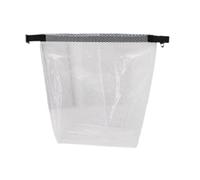 HGZLQKD Mesh Toiletry Bag Shaving Bag Transparent Wash Toiletry Bathroom Mesh Bag with Handle Makeup Bag Bathing Bag for Girls Boys, white, S