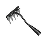 HGZLQKD Metal Garden Weeding Rake, Handbook Unklinfeiter, Manual Steel Scarifier Lawn Soil Rakes, Puller Tool, Resistant Work Saving Remover Claw for Back Yard Loosen Seeding Picnic, 5 Tines
