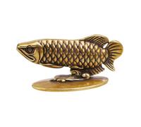 HGZLQKD Mini Arowana Statue Fish Statue Incense Stick Holder Decorative Brass Tea Pet Aroma Ornament for Indoor Bedroom Home Decor