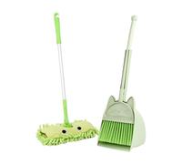 HGZLQKD Mini Broom with Dustpan Mop for Kids Pretend Play Develop Life Skills Little Housekeeping Helper for Age 3-6, green