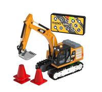 HGZLQKD Mini Construction Vehicle Remote Control Digger Model Realistic Excavator Action Thickened Tracks Function Suitable Girls Birthday Gift Play, Khaki