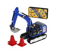 HGZLQKD Mini Construction Vehicle Remote Control Digger Model Realistic Excavator Action Thickened Tracks Function Suitable Girls Birthday Gift Play, Dark Blue