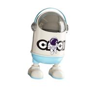 HGZLQKD Mini Table Trash Bin with Flip Lid - Stylish Desktop Trash Can Small Waste Bin for Desk Office Bathroom Coffee Bar Table Top Dresser, Astronaut Design, blue