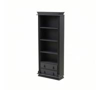 HGZLQKD Miniature Bookcase Dollhouse Bookcase Dollhouse Shelf Mini Bookshelf Tiny Cabinet With Drawer Accents Pla Finish Suitable for model rooms display scenes photography pretend play, Black