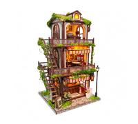 HGZLQKD Miniature Reading Corner Scene with 3D Reading Corner Miniature Model Wooden Educational Construction Puzzle with Tools for Creative Hobby Time