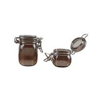 HGZLQKD Miniature Storage Jar Display Jar Collector’s Metal Sealed Appearance Realistic Function Suitable for Tabletop Scenes Miniature Collecting, Smoky Gray
