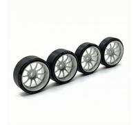 HGZLQKD Miniature Vehicle RC Wheel With Controlled Slide Grip And Realistic Multi Spoke Structure For Use suitable for indoor courses hobby chassis setup, Array, Silver