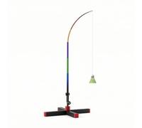 HGZLQKD Outdoor Badminton Solo Practice Set Badminton Training Device Elastic Pole Water-Fillable Base Adjustable Curved Rod Portable Foldable Setup Suitable, color to 2, style to 2