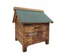 HGZLQKD Outdoor Cat Shelter Wooden House Enclosure With Sturdy Solid Wood Frame And Private Secure Haven Suitable for backyard garden patio porch, Side Door Carbonized Solid Wood