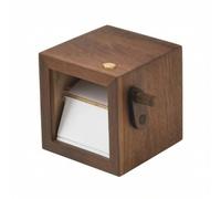 HGZLQKD Photo Album Mechanism Wooden Flipbook Box Photo Viewer Memory Display Mechanical Crank Animation Cube With Hand Crank, Solid Walnut Color 16 Sheets, DIY