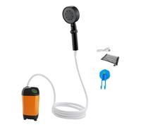 HGZLQKD Portable Camping Shower Rechargeable with PVC Hose Waterproof with 3 Spray Modes Electric Shower Pump for Beach Pet Cleaning, Orange