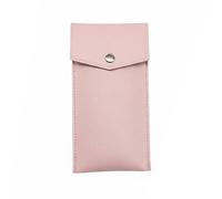 HGZLQKD Pu Pencil Case Leather Pen Pouch Organizer Holder with Closure and Soft Fleece Interior Suitable for School Office Commute Home, Pink