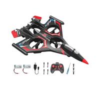 HGZLQKD RC Plane Fighter Model Easy to Control Anti Falling 4 Channel Roll Sensing Foam Aircraft Outdoor Flying Toy, Red with 2 Battery