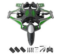 HGZLQKD Remote Control Airplane RC Plane with Light 360° Flip Fixed Wing Aircraft Fighter Model for Children Beginners Teens Adults, green 3 Battery