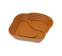 HGZLQKD Reptile Bathing Pool Reptile Feeding Water Bowl with Ramp Decorative Turtle Water Bowl for Bearded Dragons Chameleon Bath, Large, Brown