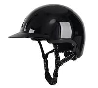 HGZLQKD Riding Hat Horse Riding Headgear Adjustable Buckle Breathable Mesh Liner Suitable for Children Adults Daily Training Outdoor Practice Home, Glossy Black, M54-58cm