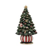 HGZLQKD Rotating with Star Topper Resin Christmas Decoration Playing Holiday Songs for Mantel Shelf Console Tabletop Display