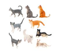 HGZLQKD Six Count Cat Figurine Set Charming Miniatures Distinct Authentic Poses Handcrafted PVC Decor for Tabletop Display Bookshelf Showcase Diorama Garden Miniature Scenes Suitable for Collectors