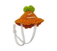 HGZLQKD Small Animals Hat Hamster Hat Adjustable Decorative Headgear Hand Knitted Hat for Snakes Squirrel Reptile Lizards Parrots, carrot