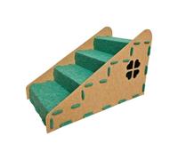 HGZLQKD Staircase Pet Stairs Steps Ladder With Cozy Understep House And Felt For Secure Footing And Easy Climb Suitable for small dogs older pets bed and sofa access living room use, Green Coffee