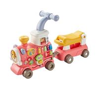 HGZLQKD Steam Train Activity Center Present Learning to Walk Ride on Toy, Early Learning Push Toy for Boys Girls, Kids, Pink