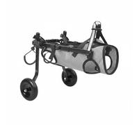 HGZLQKD Support Dog with Adjustable Height Width and Chest Harness Aluminum Alloy Frame Foldable Structure Suitable for Recovery Training Outdoor strolls, Light Gray, M 10-20 Lbs