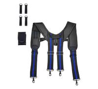 HGZLQKD Tool Belt Suspenders with Attachment Loops, Padded Oxford Cloth Hanging Rig Construction Suspenders for Repairmen and Carpenters, Black and Blue