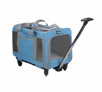 HGZLQKD Travel Carrier Cat Carrier Trolley Suitcase Wheeled Pet Bag Oxford Cloth Breathable Mesh Panels Telescopic Handle For Small Pets Suitable For Home Outings Gift Giving Outdoor, Blue