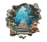 HGZLQKD Underwater World Wall Decal, Sea Broken Wall Sticker Removable Vinyl Decorative Creative for Kids Room Playroom