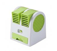 HGZLQKD Usb Desktop Vent Portable Ice Drawer Quiet Motor Low Noise Personal Appliance Suitable for Bedroom Camping, Green, Plug-in 4-Speed