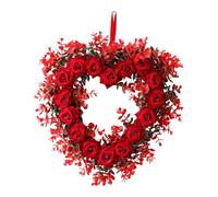 HGZLQKD Valentines Day Heart Wreath, Heart Shaped Rose Wreath for Wedding, Artificial Rose Flowers Home Decoration, Floral Wreath for Spring Summer Anniversary Proposal and Wedding, 40cmx5cmx40cm