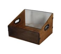 HGZLQKD Vinyl Record Storage,Desktop Vinyl Record Album Holder Wooden LP Records Crate for Office