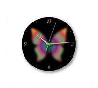 HGZLQKD Wall Clock Butterfly Wall Clock Round Clock Decorative Clock Easy Multicolor Hour Markers Surface Copper Alloy Pointer Suitable for living rooms, Colorful, 30 30 12 Inches No Stand