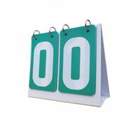 HGZLQKD Waterproof Scoreboard Manual Flip Score Keeper Folding Tabletop Scoreboard Portable Scoreboard With PVC Number Cards and Smooth Page Turning for, 2-Digit, Green Wp