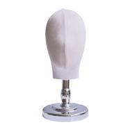 HGZLQKD Wigs Stand Mannequin Head for Wigs Wig Holder with Base Hat Display Stand Wigs Holder for Cosmetology Weave Hair Braiding, beige, silvery short base