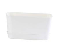 HGZLQKD Window Box Planter Rectangle Flower Pot Multifunctional Vegetables Growing Container Attached Saucer for Garden Windowsill, White, S